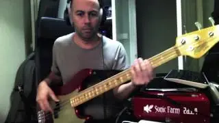 LaBella Olinto PJ made by Mas Hino into  Sonic Farm 2di4 preamp/DI