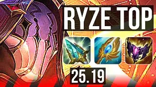 RYZE vs GANGPLANK (TOP) | 6k comeback, 8/2/4 | KR Challenger | 25.19