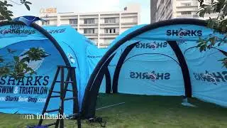 8m inflatable dome tent Air sealed inflate X shape tent for outdoor branding events