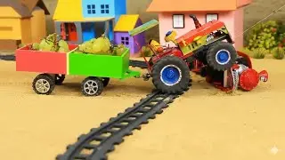 Diy Mini Truck Accident With Train & Tractor Making Bridge Science Project 