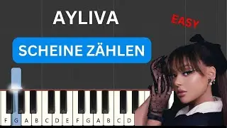 AYLIVA -  Scheine zählen (Easy Piano Tutorial) (Original Key) (+ Noten)