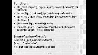 PHP-FILE HANDLING FUNCTIONS