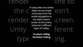 Tips 10 || Culling in unity 3d || Unity optimization || Learn Unity || Game Developer Unity #shorts