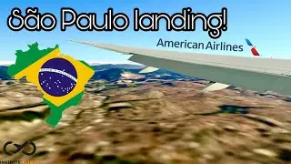 Infinite Flight: American Airlines Boeing 777-300ER landing in São Paulo, BRA (GRU) 🇧🇷