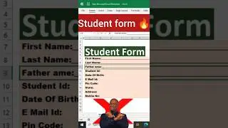 Student Form in Excel Easy Tricks 🔥#excel #exceltips #exceltricks #spreadsheet #account #finance