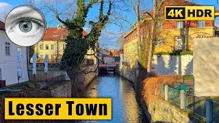 Prague Lesser Town Walking Tour with Spring Atmosphere 🇨🇿 Czech Republic 4k HDR ASMR