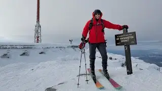 Skiing from the Mount Washington Summit (via Cog Railway)