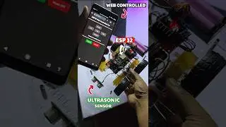 ESP32 Web Controlled + Obstacle Avoidance Robot Car Using Arduino #esp32 #arduino #robotics