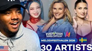 Реакция американцев на Melodifestivalen 2026 🇸🇪 | Все 30 исполнителей (выбор Швеции для Евровидения)