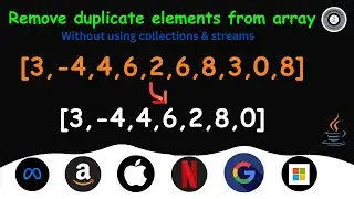 🚀How Remove duplicates from the array without using collections, streams using java💻 #java #dsalgo