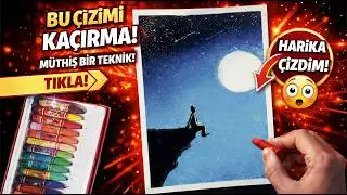!KOLAY Pastel Boya Çalışması Nasıl Yapılır? | How To Drawing Easy Oil Pastel #howtodraw #oilpastel