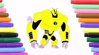 Ben 10 Ultimate Armodrillo Alien Coloring Page for Kids, Coloring Book
