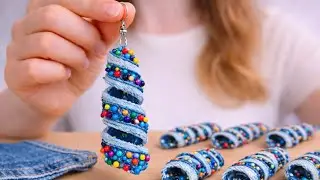 Don’t throw away your old jeans! I turned them into elegant handmade earrings💙✨