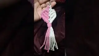Completed my 2nd order 🩷🤍🛒DIY Macrame Keychain #craftshorts #macrame #heartkeychain #knittig #shorts