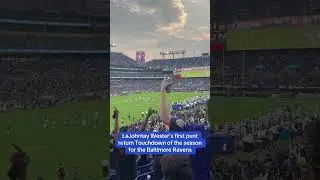 LaJohntay Wester&rsquo;s first punt return Touchdown of the season for the Baltimore Ravens #HuddleUp 🐦&zwj;⬛