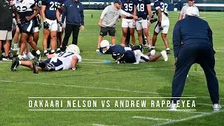 LaVar Arrington narrating Penn State Linebacker Perimeter Blocking Drills