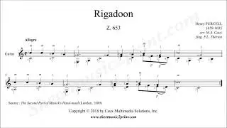 Purcell : Rigadoon Z. 653 - Guitar