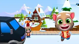 talking tom gold run tom snow ride