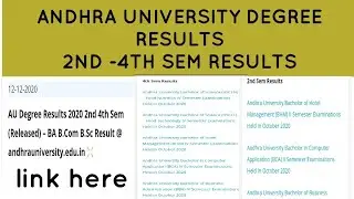 andhra University degree results- 2nd sem and 4 th sem | link available.check here