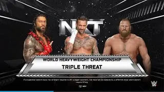 WWE 2K25 CM Punk vs Roman Reigns vs Brock Lesnar Triple Threat Match