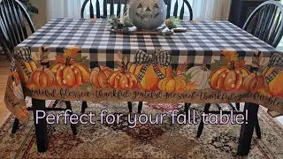 Buffalo Plaid Pumpkin Tablecloth | Wipeable & Kid-Friendly Fall Decor