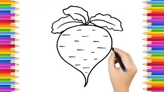 How To Draw cute beetroot Drawing, Painting & Coloring For Kids and Toddlers_ Child Art 🐋🌈🎨