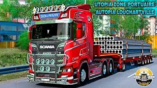 VIAGEM DE UTOPIA-ZONE PORTUAIRE A AUTOPIA LOUCHARTVILLE (MAPA GRAND UTOPIA ETS2 MODS)