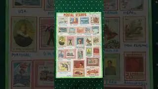 Different countries postal stamps #schoolproject #art #creative ideas 💡