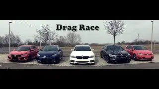 Bmw M550d Vs. Bmw 540d Vs. Astra J OPC Vs. Golf 7 GTi - DRAG RACE!