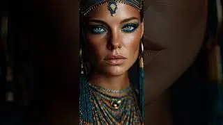 Amara: The Azure Empress | Digital Egyptian Queen Portrait