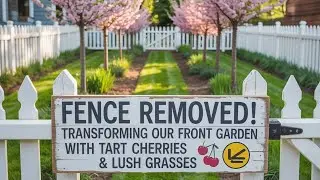 Fence Removed! Transforming Our Front Garden with Tart Cherries & Lush Grasses 🍒🌾&rdquo;
