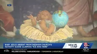Dedham church displays 'ICE was here' sign in Nativity scene