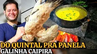 AB4TI, LIMPEI E COZINHEI GALINHA CAIPIRA FOGÃO A LENHA ft ARY PORTUGUÊs #fyp #comida #roça #receitas