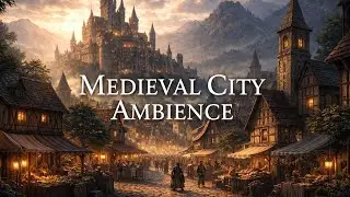 Medieval City Ambience | Fantasy Town Sounds | 1 Hour | Deep Ember
