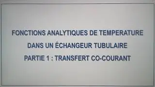 expressions analytiques de température dans un échangeur (co-courant)