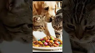 Hungry Pets Chaos | Funny Cat and Dog Fighting Over Food 🐱🐶😂 #cat #viral #funny #funnycat #cutecat