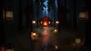 Forest Path to the Cabin &ndash; Rain & Lantern Light Ambience | Cozy Night Walk Through the Woods