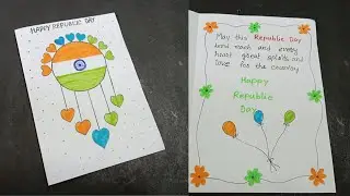 DIY How to make Happy Republic Day Greeting card Making idea / White paper Republic Day card