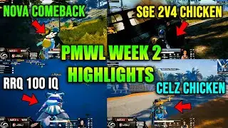 SGE 2V4 Chicken Dinner | RRQ 100 IQ Gameplay | Celz Chicken Dinner | PMWL Week 2 Highlights | BTR