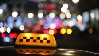 Illuminated Taxi Cab Sign  Stock Video