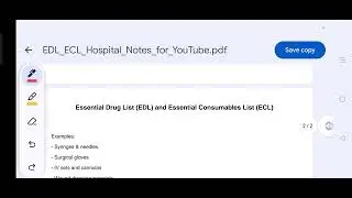 EDL & ECL list (Standard list of Drugs & Consumables required to run hospital). DMER#dmermaharashtra