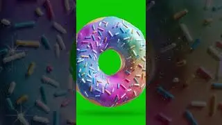Donut with Rainbow Glaze Spin Green Screen Effect #food #burger #hamburger   #chromakey #greenscreen