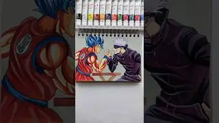 Gojo vs Goku drawing. #shorts