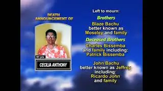 Cecilia Anthony ~ Long Obituary