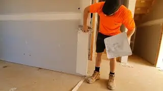 DJ Trowelling Plaster Angles with Unorthodox Style