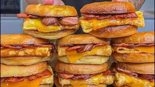 High Protein Breakfast Bagels 🥯🍳 Easy Meal Prep! 💪🏼 #mealprep #highprotein #healthyrecipes