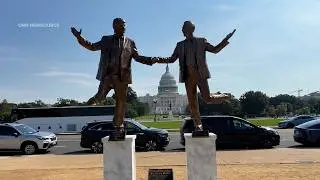 Statue of Trump and Jeffrey Epstein appears on National Mall