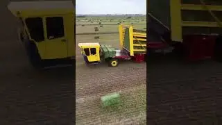 Incredible Efficiency: Hay Bale Stacking and Loading Machine in Action