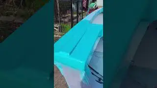 Sneak peak of the boat color today. #boatmaintenance #boat paint #restoration #marinepaints
