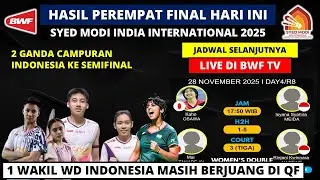 Hasil Perempat Final SYED MODI India International 2025: Dejan/Bernadine & Marwan Faza/Aisyah Ke SF